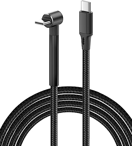 MoKo 90 Degree USB C to USB C Cable 10FT,60W USB 2.0 Type C to Type C Fast Charging Cable Right Angle Charger Cord Compatible with Steam Deck,iPad Pro,Switch,MacBook Pro/Air,iPad,Galaxy S22/Note,Black