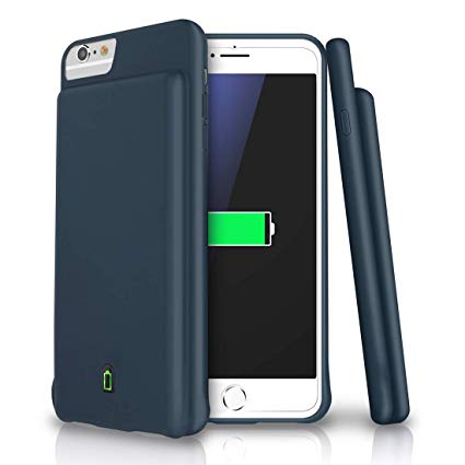 Battery Case for 4.7'' iPhone 8/7/6s/6 4500mAh Ultra Slim Extended Battery Rechargeable Protective Portable Charger Support Headphones (Blue)