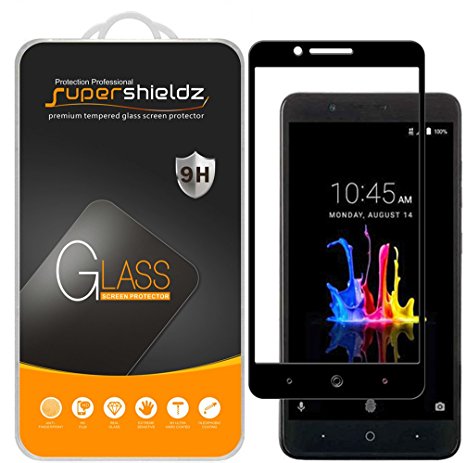 [2-Pack] Supershieldz for ZTE "Blade Z Max" Tempered Glass Screen Protector, [Full Screen Coverage] Anti-Scratch, Bubble Free, Lifetime Replacement Warranty (Black)