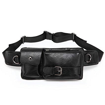 BAOSHA YB-01 Vintage Men's Waist Bag Sports Waist Pack Bum Bag Security Money Waist Day Pack Pouch Hip Belt Bag Bumbag