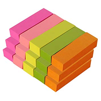 MyLifeUNIT Small Sticky Notes, Self-Stick Notes 0.6 x 2 Inch, Variety of Colors (100 Pcs x 15 Pack)