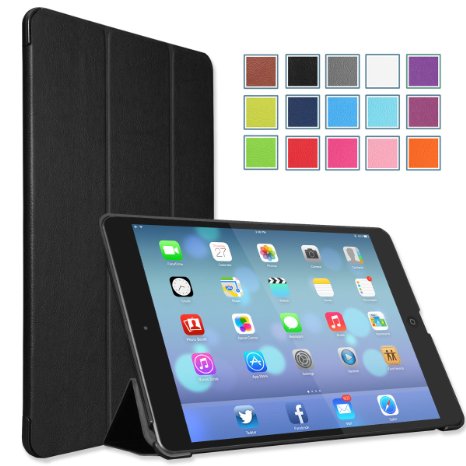 MoKo Apple iPad Air Cover Case - Ultra Slim Lightweight Smart-shell Stand Case for Apple iPad Air / iPad 5 (5th Gen) Tablet, BLACK (With Smart Cover Auto Wake / Sleep)