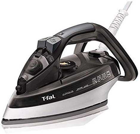 T-fal FV4495 Ultraglide Easycord Steam Iron Ceramic Scratch Resistant Non-Stick Soleplate with Auto-Off and Anti-Drip System, 1725-Watt, Black, Medium