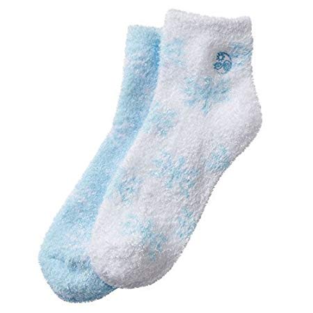 Earth Therapeutics Thera-Soft Aloe/Vitamin E Moisturizing Socks, Baby Blue/Snowflakes: 2 Pairs