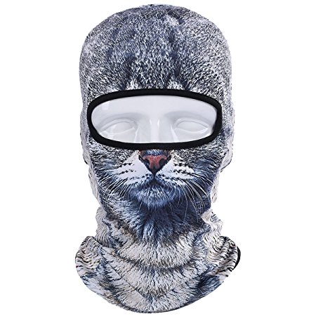 JIUSY Animal Balaclava Face Mask Breathable Outdoor Sports Motorcycle Cycling Cat Dog