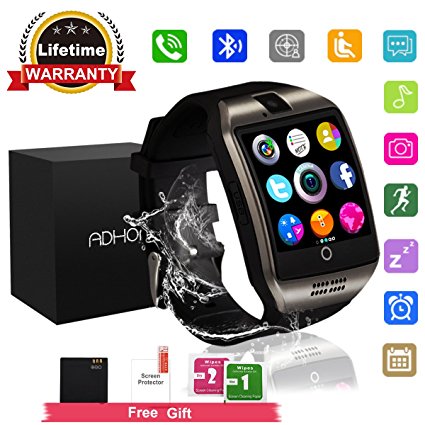 Bluetooth Smart Watch Touchscreen with Camera,Unlocked Watch Cell Phone with Sim Card Slot,Smart Wrist Watch,Waterproof Smartwatch Phone for Android Samsung IOS Iphone 7 Plus 6S (black)