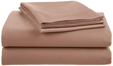 Crowning Touch 500 Thread Count Wrinkle-Resistant Cotton Sheet Set, Twin, Linen