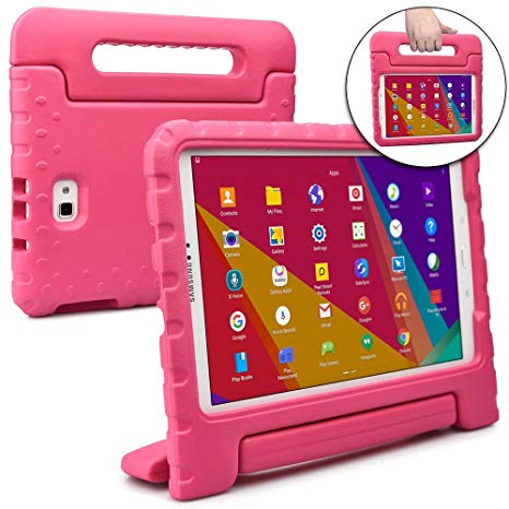 Cooper Dynamo [RUGGED KIDS CASE] Protective Case for Samsung Tab A 10.1 | Child Proof Cover with Stand, Handle, Screen Protector | SM-T580 T585 (Pink)