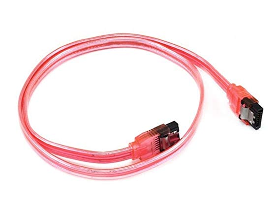 C&E 24 inch SATA 6Gbps Cable w/Locking Latch UV Red, CNE533797