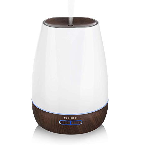 500ml Essential Oil Diffuser and Humidifier, BPA free Ultrasonic Aromatherapy, Waterless Auto OFF Function, 7 Colors, Timer Function, Cool Mist Humidifier, Adjustable Mist Mode. For bedroom, living room, baby room etc. CA015