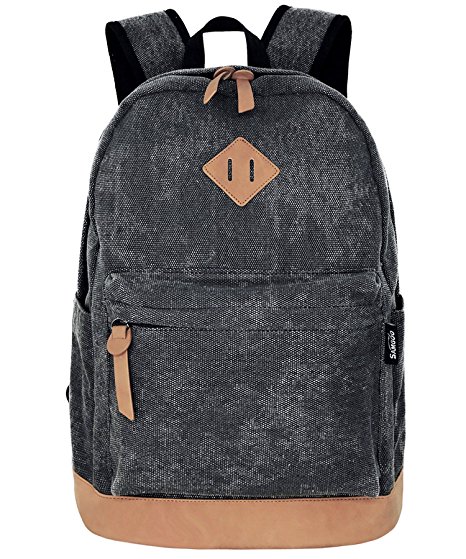 SAMGOO Unisex Lightweight Canvas College Backpacks Travel Hiking Laptop Backpack