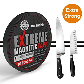 2017 Strongest Extreme Magnetic Tape for Holding Tools, Knives, Turn Any Surface Into an Organization Space Residue Free