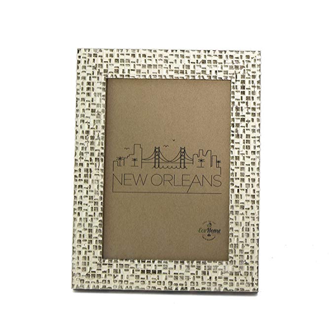 5x7 Picture Frame Gold Tile - Mosaic, Decorative, Ornate, Wall Mount or Tabletop Display - EcoHome Frames