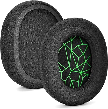 Replacement Fabric Ear Pads Cushion Earmuffs Compatible with SteelSeries Arctis 3 / Arctis 5 / Arctis 7 Arctis 9 / Arctis 1 / SteelSeries Arctis pro Lossless Wireless Gaming Headphone (Black_Green)