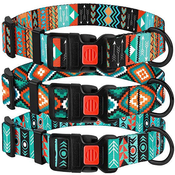 CollarDirect Nylon Dog Collar with Buckle Tribal Pattern Puppy Adjustable Collars for Dogs Small Medium Large