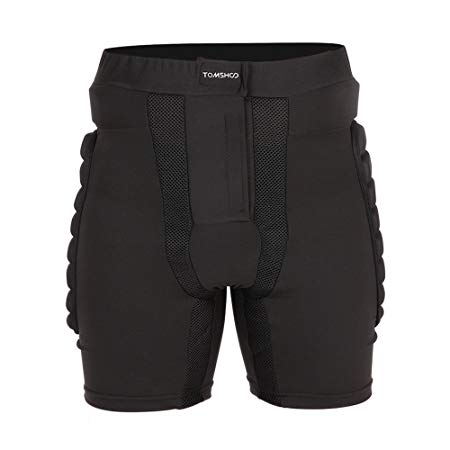TOMSHOO Protective Padded Shorts Hip Butt Pad Impact Resistance Breathable Sportswear for Skiing Snowboarding Skating