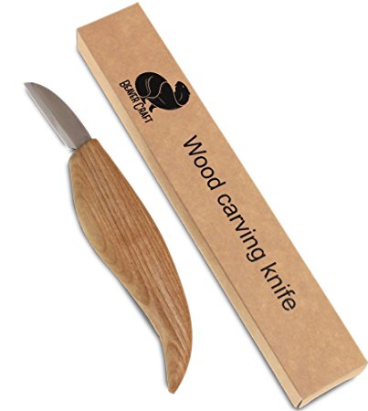 BeaverCraft, Cutting knife for fine chip carving wood and general purpose wood carving knife - best bench detail carving knife - carbon steel and razor-sharp - great for whittling begginers