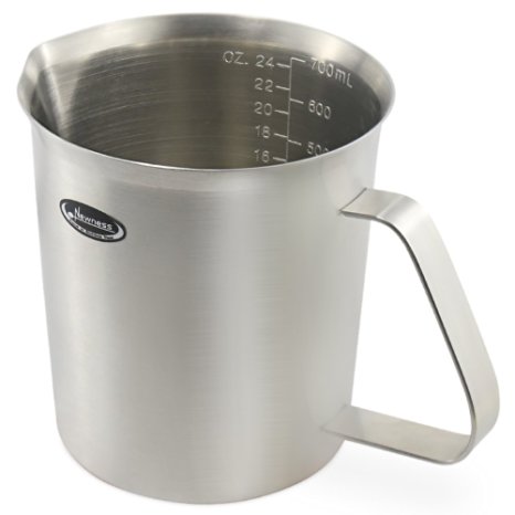 Measuring Cup, Newness Good Grips Stainless Steel Measuring Cup with Marking with Handle, 24 Ounces (0.7 Liter, 3 Cup)