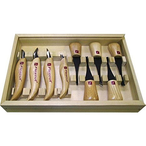 Deluxe Wood Carvers Palm Tool and Knife Set-Flexcut