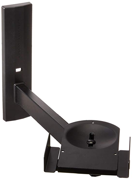 Pinpoint Mounts AM41L-BLACK Speaker Bracket Side Clamping Bookshelf Speaker Wall Mount, Black