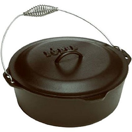 Lodge L10DO3 Cast Iron Dutch Oven with Iron Cover, Pre-Seasoned, 7-Quart