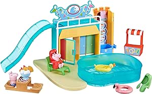 Peppa Pig Toys Peppa's Waterpark Playset, Peppa Pig Playset with 2 Peppa Pig Figures, Preschool Toys for 3 Year Old Girls and Boys and Up