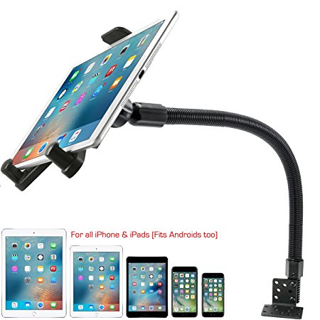 Heavy Duty Car Truck Limo Fleet Van Truck Floor Seat mount for all Smartphopne & iPad Pro Air Mini 7"-12" Screen tablets (For Cars, Vans , Large Trucks : Great For Telematics and Fleets)