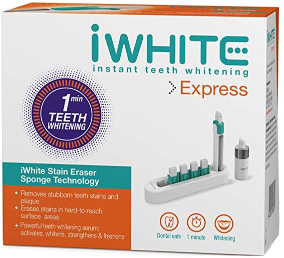 iWhite Express Teeth Whitening Kit - Teeth Whitening Pen - Stubborn Stain Eraser - One Minute Instant Results - Freshens Breath - Clinically Proven Ingredients - Strengthens and Protects Enamel