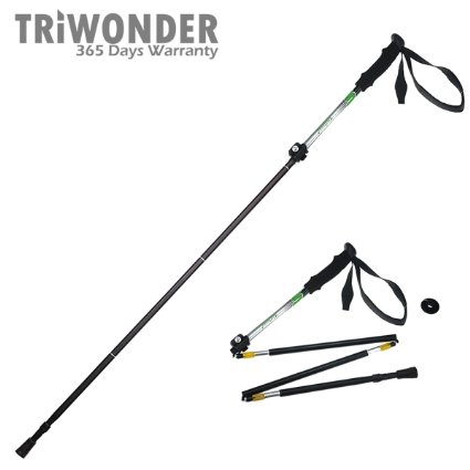 Triwonder 1 Pack Folding Collapsible Aluminum alloy Trekking Pole Climbing Stick