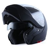1Storm Motorcycle Street Bike ModularFlip up Dual VisorSun Shield Full Face Helmet Matt Black