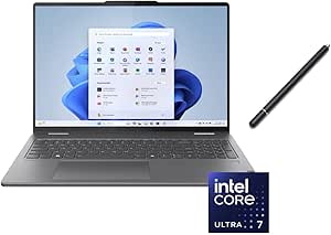 Lenov Yoga 2 in 1 16" 2K Touchscreen Laptop | Intel Core Ultra 7 155U | Intel HD Graphics | Backlit | Fingerprint | 16GB RAM DDR5 | 1024GB SSD | Windows 11 Home | Bundle with Stylus Pen