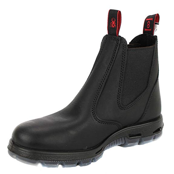 RedbacK Men's Bobcat UBBK Black Elastic Sided Soft Toe Leather Leather Work Boot
