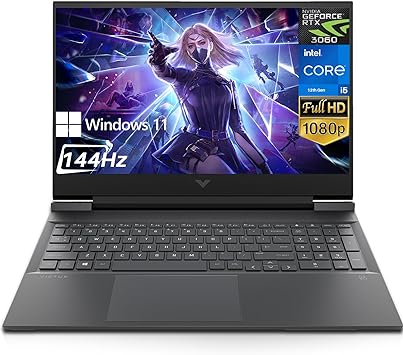 HP Victus Gaming Laptop, 16.1" 144 Hz Display, NVIDIA GeForce RTX 3060 Graphics, 12 Core Intel Core i5 12500H Processor Up to 4.5 Ghz, 16GB DDR5 RAM, 512TB SSD, Backlit Keyboard, Windows 11 Home