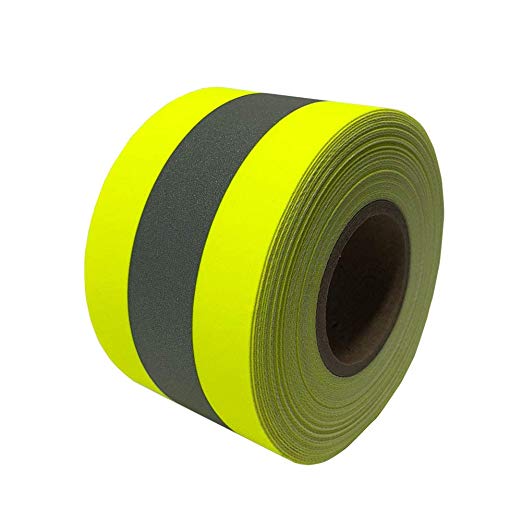 2 In x 32 Ft Reflective Fire Retardant Sew Tape High Visibility Firefighter Fluorescent