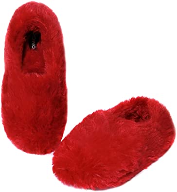 Onmygogo Fuzzy Winter Indoor Slippers for Women