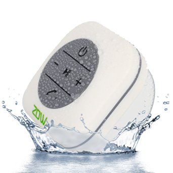ZDW® Wireless Bluetooth 3.0 Waterproof Outdoor & Shower Speaker with 3W Speaker/Suction Cup/Mic/Hands-Free Speakerphone(White)