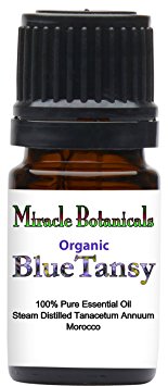 Miracle Botanicals Organic Blue Tansy Essential Oil - 100% Pure Tanacetum Annuum - 5, 10 or 30ml/1oz sizes - Therapeutic Grade - 5ml