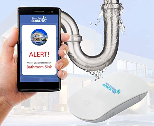 SimpleSENCE Home Leak & Freeze Detector | Smart WiFi Water & Temperature Sensor | Continuous Monitoring with Instant Alarm and Alert Notification | Dependable & Trustworthy Home Leak Protection (1)