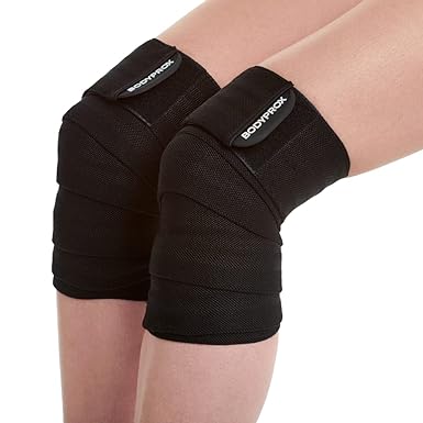 Bodyprox Bodyprox Knee Wrap 2 Pack For Squats, Weightlifting, Powerlifting, Leg Press, And Cross Training, Knee Support For Men And Women (Black)