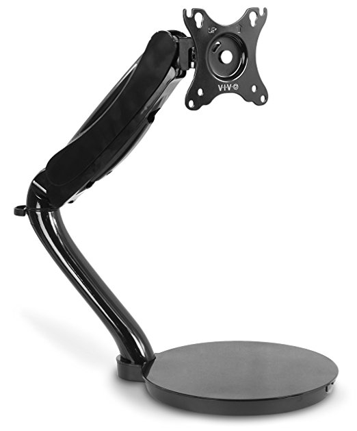 VIVO Black Height Adjustable Counterbalance Free-Standing Deluxe Gas Spring Arm Mount Tabletop Stand for 13" - 27" Screen (STAND-V001R)