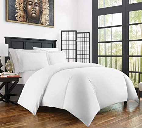 Mayfair Linen Premium Queen Duvet Cover Set 100% Egyptian Cotton 800 Thread Count with Zipper & Corner Ties Luxurious Hotel Collection - White (Includes Duvet Cover and 2 Shams)
