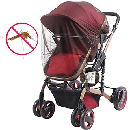 Mosquito net for Stroller, V-FYee Insect Bug Netting for Baby Car Seat, Infant Carriers, Cradles (Brown)
