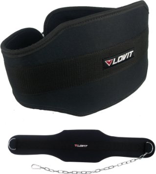 Pro Dip Belt with Chain, Pull up Belt, Weight Belt for Dips and Chin Ups, dipping belt, weight lifting belt with chain. Gym, Crossfit, workouts by Lovit - 100% MONEY BACK GUARANTEE