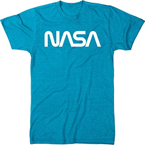 NASA Vintage White Worm Logo Men's Modern Fit Tri-Blend T-Shirt