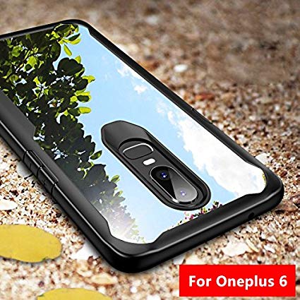 Amozo All Sides Protection Shockproof Back Case with Air Cushion Corners for One Plus 6(Black)