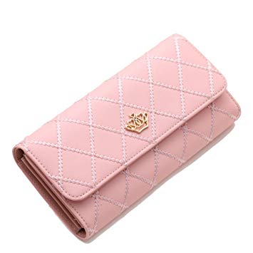 Malloom® Women Clutch Long Purse Leather Wallet Card Holder Handbag Bags (Pink)