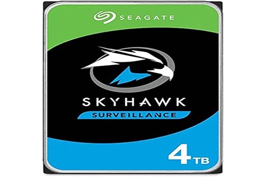 Seagate Skyhawk 4 TB Surveillance Internal Hard Drive HDD – 3.5 Inch Security Camera System with Drive Health Management, with 3 yr Rescue Data Recovery Services (ST4000VX013)