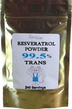 CurEase 99.5% Pure Trans Resveratrol Powder 250mg 240 Servings