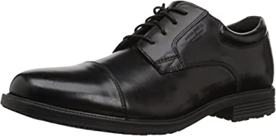 Rockport Men's Essential Details Waterproof Cap-Toe Oxford, Black, 6.5 Wide