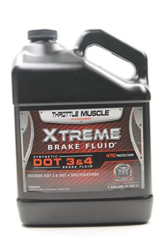 Throttle Muscle TM3463 - Xtreme Synthetic Dot 3 / Dot 4 On and Off Road Extreme Race Performance Brake Fluid 1 Gallon